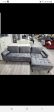 Velvet Grey Sectional- Includes Throw Pillows- Model #9122 Online Hot Sale