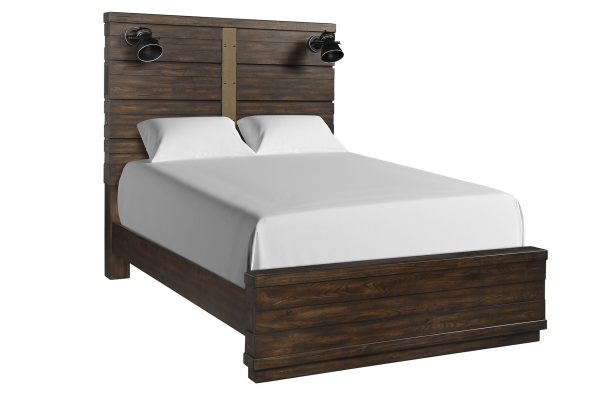 Industrial Farmhouse Designed Bed With Bluetooth For Cheap