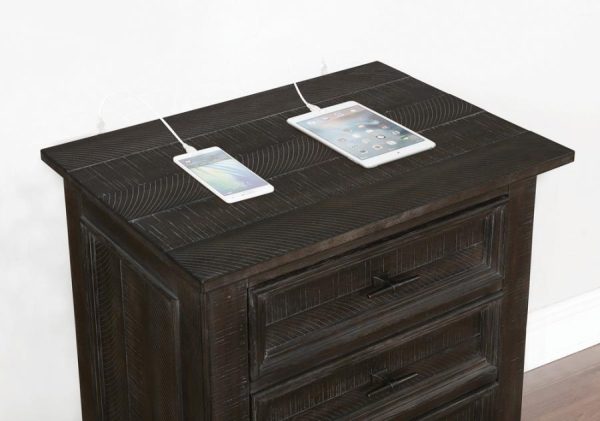 Atascadero - Nightstand - Weathered Carbon Online now