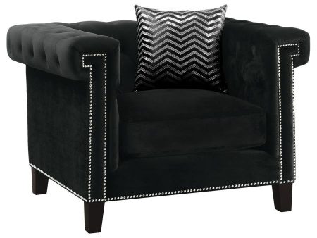 Reventlow - Upholstered Track Arm Accent Chair - Black Online