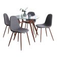 Clara Pebble - 5 Piece Square Tabletop Mid Century Modern Dining Set Fashion