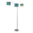 Willow - Trio Contemporary Floor Lamp - Nickel   Turquoise Online Hot Sale