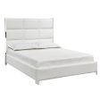 White Leather Chanel Tufted Bed- Queen or King- Model Blair Online Sale