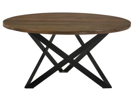 Zack - Round Coffee Table - Smokey Gray And Black Hot on Sale