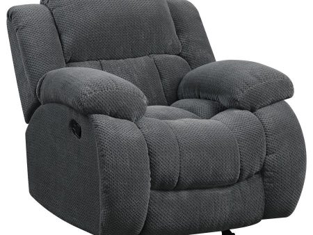 Weissman - Upholstered Padded Arm Glider Recliner - Gray on Sale