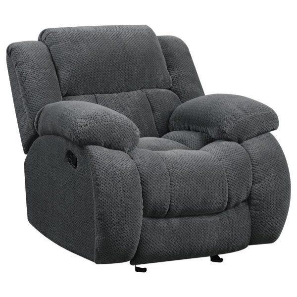 Weissman - Upholstered Padded Arm Glider Recliner - Gray on Sale