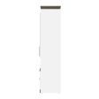 White & Walnut Grey 30 W Storage Cabinet with Pull-Out Shelf- Model Orion Fashion