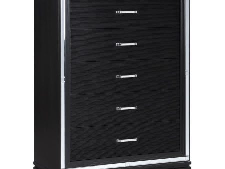 Cappola - 5-Drawer Bedroom Chest - Black on Sale