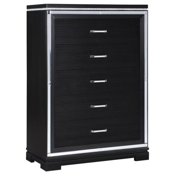 Cappola - 5-Drawer Bedroom Chest - Black on Sale