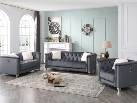 Grey 3 PC Velvet Tufted Sofa Set- Model #1764 Online now