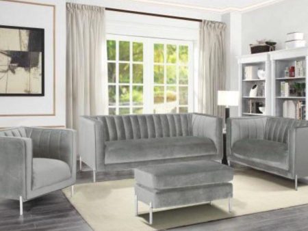 Grey Rich Soft Suede Fabric 3 or 4 Piece Sofa Set- Model Arthur Online Hot Sale