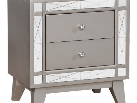 Leighton - 2-Drawer Nightstand - Metallic Mercury For Sale