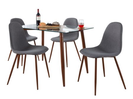 Clara Pebble - 5 Piece Mid Century Modern Elegant Dining Set For Cheap