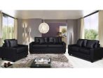 Black Leather 3 Piece Sofa Set- Model Whitney Sale