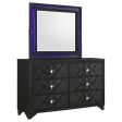 Penelope - 6-Drawer Dresser With Mirror - Midnight Star Online Hot Sale