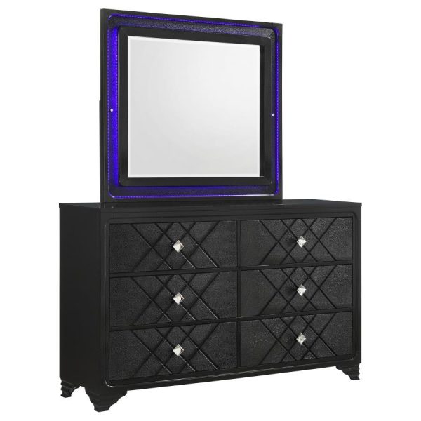 Penelope - 6-Drawer Dresser With Mirror - Midnight Star Online Hot Sale