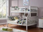 White Solid Wood Twin Over Full Bunk Bed- Converts Into Two Beds- Model #102 Hot on Sale