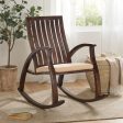 Acacia Wood Rocking Chair With Cushion - Brown Supply