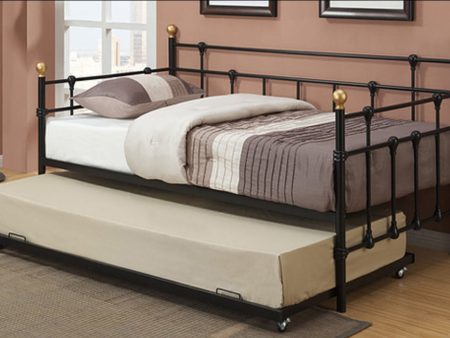 Black & Bronze Metal Trundle Day Bed- Single Over Single- Trundle Optional- Model #311 Online Hot Sale