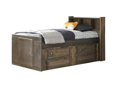 Wrangle Hill - Wood Twin Storage Bookcase Bed - Gunsmoke Online Sale