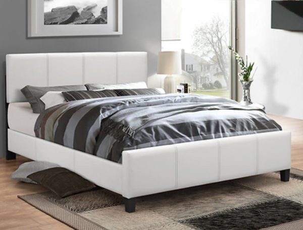 White Adjustable Headboard Bed- Single, Double or Queen- Model #174 For Cheap