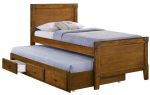 Granger - Wood Twin Storage Captains Bed - Rustic Honey Hot on Sale