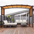 Brown & Cream 12 x 9ft Outdoor Pergola Gazebo with Retractable Canopy Shades- Model #79541362 on Sale