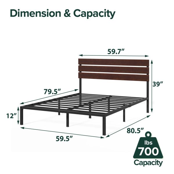 Figari Metal and Bamboo Platform Bed Frame Online