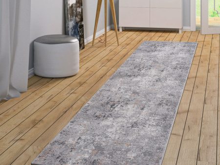 2  x 8  Abstract Non-Shedding Stylish And Stain Resistant Area Rug - Gray   Multi Online