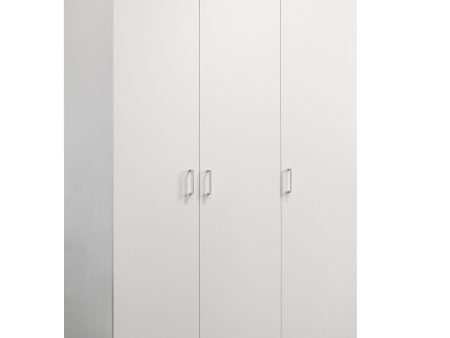 Declan - 3 - Door Wardrobe Cabinet Armoire With Storage Shelves And Hanging Rod - White Online