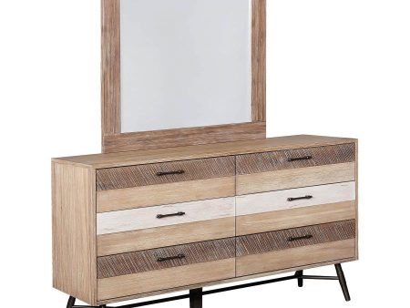 Marlow - 6-Drawer Dresser With Mirror - Rough Sawn Multi Cheap