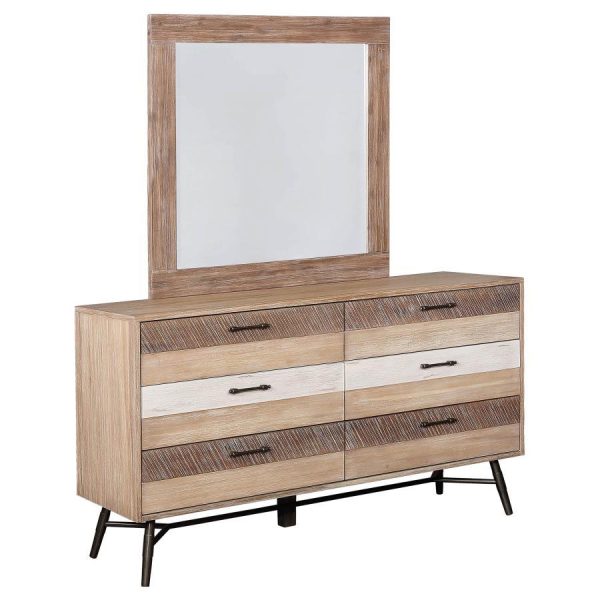 Marlow - 6-Drawer Dresser With Mirror - Rough Sawn Multi Cheap