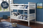 White Solid Wood Bunk Bed Twin Over Twin- Converts Into Two Beds- Model #101 Online