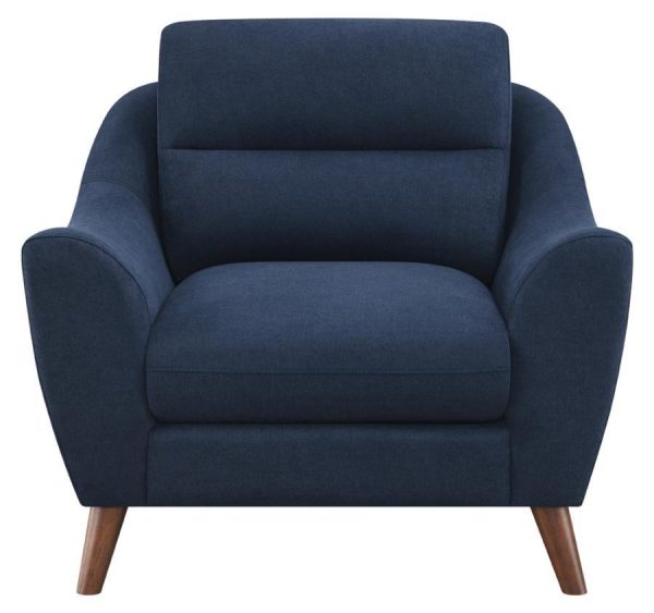 Gano - Upholstered Sloped Arm Accent Chair - Navy Blue Hot on Sale