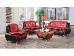 Leather Red & Black 3 PC Sofa Set- Model Auckland Fashion