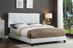 White Leather or Fabric Adjustable Bed- All Sizes - Model #2114 For Sale