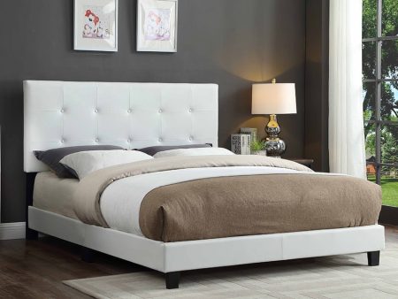 White Leather or Fabric Adjustable Bed- All Sizes - Model #2114 For Sale