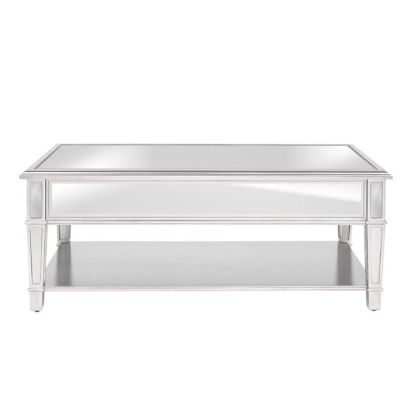 Silver Coffee Table - Clear Mirror- Model Danielle on Sale