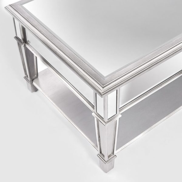 Silver Coffee Table - Clear Mirror- Model Danielle on Sale