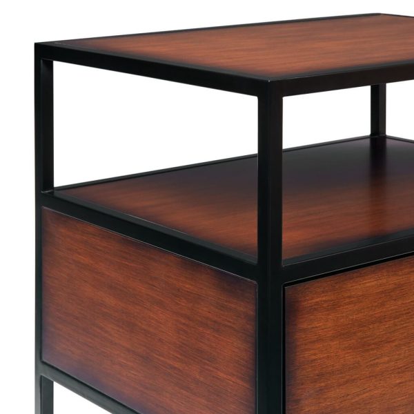 Walnut 1-Drawer Nightstand End Table- Model Victoria Cheap