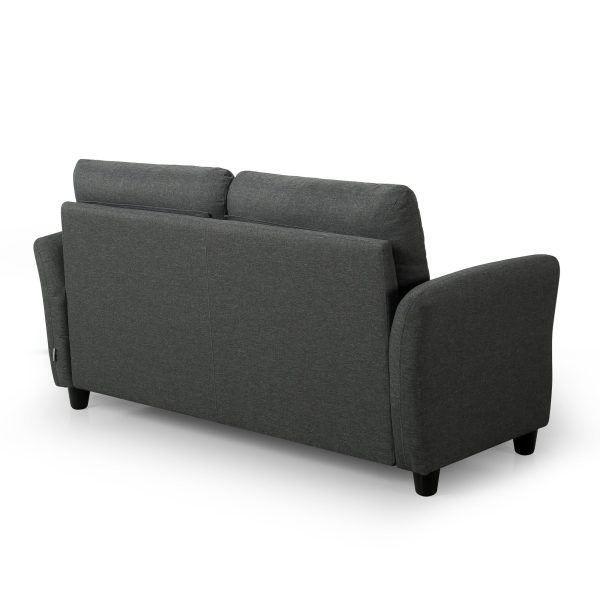 Zinus Ricardo Upholstered Love Seat (Dark Grey) (2 Seaters) For Sale