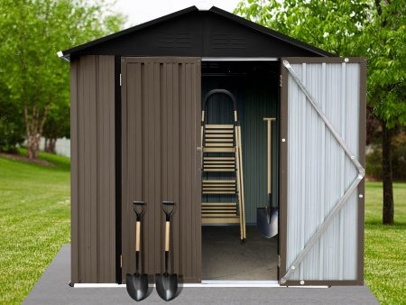 4FtX6Ft Out Storage Sheds Apex Roof - Brown   Black Supply