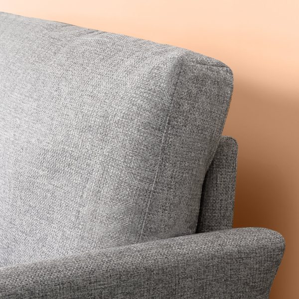 Zinus Jackie Classic Upholstered Love Seat (Soft Grey Weave) (2 Seaters) Online Hot Sale