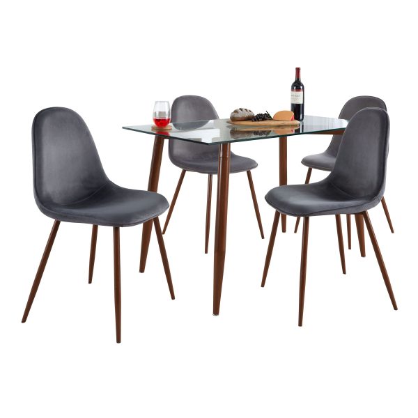 Clara Pebble - 5 Piece Mid Century Modern Dining Set For Discount