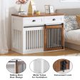 Heavy Duty Furniture Style Dog Cage Wooden Dog Cage Double Door Dog Cage Side Cabinet Dog Cage Dog Crate - Walnut   White Hot on Sale