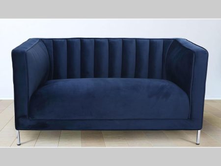 Blue Loveseat Rich Soft Suede Fabric Sofa - Model Arthur Online