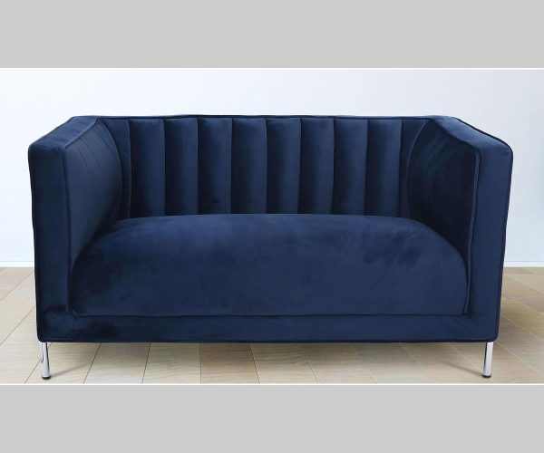 Blue Loveseat Rich Soft Suede Fabric Sofa - Model Arthur Online