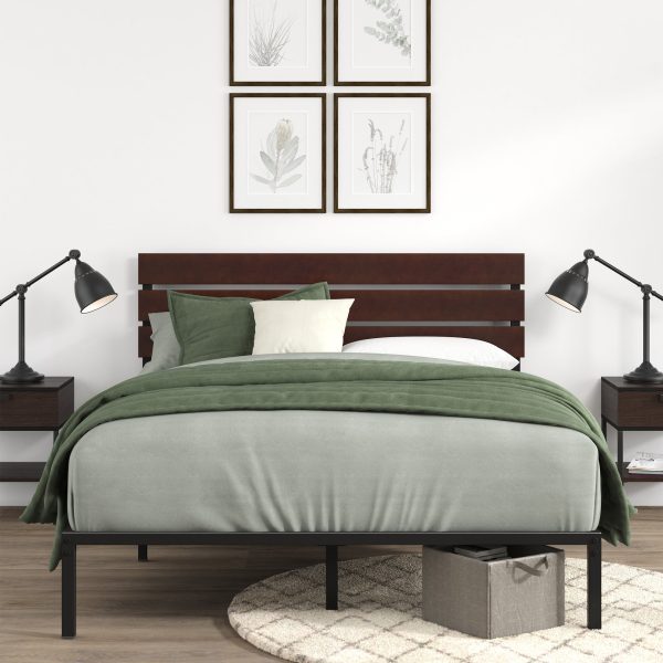 Figari Metal and Bamboo Platform Bed Frame Online