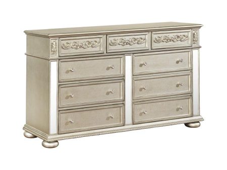 Heidi - 9-Drawer Dresser - Metallic Platinum Discount