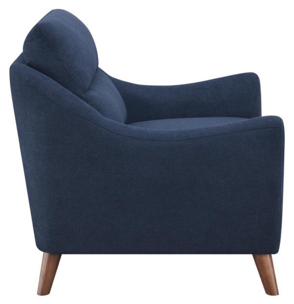 Gano - Upholstered Sloped Arm Accent Chair - Navy Blue Hot on Sale